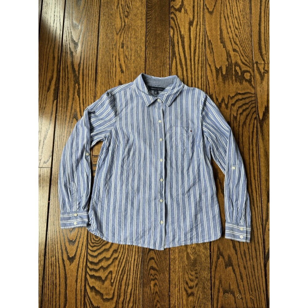 Tommy Hilfiger Women's Striped Long Sleeve Shirt Size M